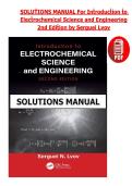 Solutions Manual for Introduction to Electrochemical Science and Engineering&comma; 2nd Edition by Serguei Lvov &vert; All Chapters Complete