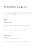 Florida Real Estate Exam Questions and Answers