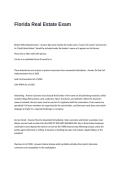 Florida Real Estate Exam Questions with Correct Answers