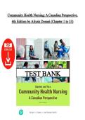 Test Bank &ndash; Community Health Nursing&colon; A Canadian Perspective&comma; 6th Edition &vert; Aliyah Dosani &vert; Chapters 1&ndash;33 &vert; Latest Edition