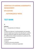 Essentials of Nursing Leadership & Management Test Bank &lpar;Weiss 8th Ed