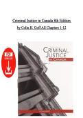 Test Bank &ndash; Criminal Justice in Canada&comma; 8th Edition &vert; Colin H&period; Goff &vert; All Chapters 1&ndash;12 &vert; Latest Edition