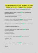 Histopathology Final Exam Review UPDATED  QUESTIONS AND CORRECT ANSWERS