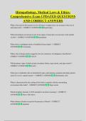 Histopathology&comma; Medical Laws & Ethics&colon;  Comprehensive Exam UPDATED QUESTIONS  AND CORRECT ANSWERS