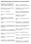 HOSA Pathophysiology Test Questions and Answers Rated A