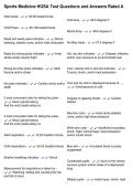 Sports Medicine HOSA Test Questions and Answers Rated A
