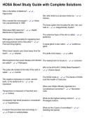 HOSA Bowl Study Guide with Complete Solutions