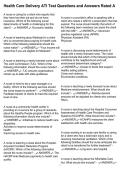 Health Care Delivery ATI Test Questions and Answers Rated A