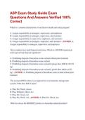 ASP Exam Study Guide Exam  Questions And Answers Verified 100&percnt;  Correct