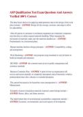 ASP Qualification Test Exam Questions And Answers  Verified 100&percnt; Correct