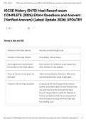 IGCSE History &lpar;0470&rpar; Most Recent exam COMPLETE &lpar;2026&rpar; EXAM Questions and Answers &lpar;Verified Answers&rpar; &lpar;Latest Update 2026&rpar; UPDATE&excl;&excl;