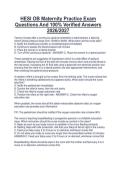 HESI OB Maternity Practice Exam  Questions And 100&percnt; Verified Answers  2026&sol;2027