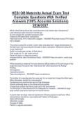 HESI OB Maternity Actual Exam Test  Complete Questions With Verified  Answers &lpar;100&percnt; Accurate Solutions&rpar;  2026&sol;2027 