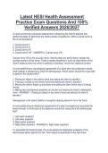 Latest HESI Health Assessment  Practice Exam Questions And 100&percnt;  Verified Answers 2026&sol;2027