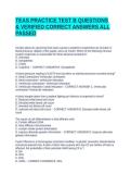 TEAS PRACTICE TEST B QUESTIONS & VERIFIED CORRECT ANSWERS ALL PASSED