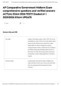 AP Comparative Government Midterm Exam comprehensive questions and verified answers ACTUAL EXAM 2026 TEST&excl;&excl; Graded A&plus; &vert; 2025&vert;2026 EXAM UPDATE