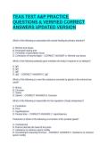 TEAS TEST A&P PRACTICE QUESTIONS & VERIFIED CORRECT ANSWERS UPDATED VERSION