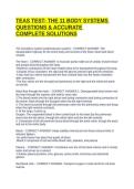 TEAS TEST- THE 11 BODY SYSTEMS QUESTIONS & ACCURATE COMPLETE SOLUTIONS