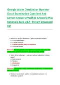 Georgia Water Distribution Operator  Class I Examination Questions And  Correct Answers &lpar;Verified Answers&rpar; Plus  Rationale 2026 Q&A&vert; Instant Download  Pdf 