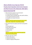 Alberta Mobile Crane Operator NCCCO  Practice Exam Questions And Correct Answers  &lpar;Verified Answers&rpar; Plus Rationales 2026 Q&A &vert;  Instant Download Pdf 