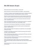 Bio 202 lesson 10 quiz&period; Questions with Solutions