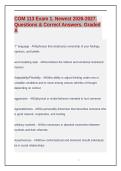 COM 113 Exam 1&period; Newest 2026-2027&period; Questions & Correct Answers&period; Graded A