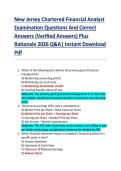 New Jersey Chartered Financial Analyst  Examination Questions And Correct  Answers &lpar;Verified Answers&rpar; Plus  Rationale 2026 Q&A&vert; Instant Download  Pdf 