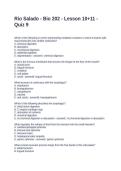 Rio Salado - Bio 202 - Lesson 10&plus;11 - Quiz 9&period; Questions and Answers