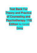  Test Bank &ndash; Theory and Practice of Counseling and Psychotherapy&comma; 11th Edition by Gerald Corey &lpar;ISBN&colon; 9780357764428&rpar; &vert; Verified Questions & Answers  &vert; All Chapters Included