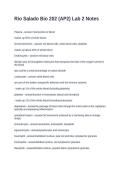 Rio Salado Bio 202 &lpar;AP2&rpar; Lab 2 Notes Questions with Accurate  Answers