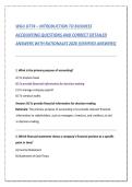 WGU D774 &ndash; INTRODUCTION TO BUSINESS ACCOUNTING QUESTIONS AND CORRECT DETAILED ANSWERS WITH RATIONALES 2026 &lpar;VERIFIED ANSWERS&rpar; 