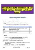 BIOS 251 WEEK 2 LAB CELLS PART A B AND C LAB MANUAL EXERCISES LATEST 2026 UPDATE