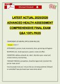 LATEST ACTUAL 2026 ADVANCED HEALTH ASSESSMENT COMPREHENSIVE FINAL EXAM Q&A 100&percnt; PASS