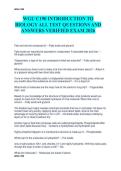 WGU C190 INTRODUCTION TO BIOLOGY ALL TEST QUESTIONS AND ANSWERS VERIFIED EXAM 2026