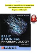 Test Bank for Basic and Clinical Pharmacology  14th Edition by Bertram G&period; Katzung  Chapters 1 - 66 Complete