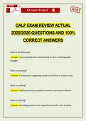 CALP EXAM REVIEW ACTUAL 2026 QUESTIONS AND 100&percnt; CORRECT ANSWERS