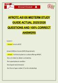 AFROTC AS100 MIDTERM STUDY GUIDE ACTUAL 2026 QUESTIONS AND 100&percnt; CORRECT ANSWERS