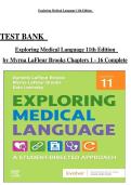 Exploring Medical Language &lpar;11th Ed&period;&rpar; Brooks &ndash; Test Bank &vert; Medical Terms