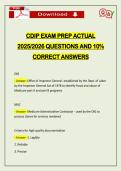 CDIP EXAM PREP ACTUAL 2026 QUESTIONS AND 10&percnt; CORRECT ANSWERS