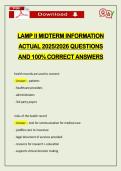 LAMP II MIDTERM INFORMATION ACTUAL 2026 QUESTIONS AND 100&percnt; CORRECT ANSWERS