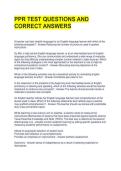 PPR TEST QUESTIONS AND CORRECT ANSWERS 