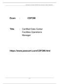Certified Data Center Facilities Operations Manager &lpar;CDFOM&rpar; PDF Dumps