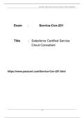 Service-Con-201 PDF Dumps for Salesforce Certified Service Cloud Consultant