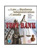 TEST BANK for Law and Business Administration in Canada&comma; 15th Edition by J&period; Smyth&comma; Dan Soberman&comma; A&period;