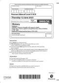 2025 Pearson Edexcel Level 3 GCE 9HI0&sol;36 History Advanced PAPER 3&colon; Themes in breadth with aspects in depth Option 36&period;1&colon; Protest&comma; agitation and parliamentary reform in Britain&comma; c1780&ndash;1928 Option 36&period;2&colon; Ireland and the Union&comma; c1774&ndash;1923 QUESTION PAPER & MARK