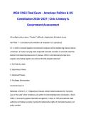 WGU C963 Final Exam - American Politics & US Constitution 2026-2027 &vert; Civic Literacy & Government Assessment