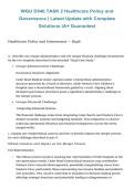 WGU D546 Healthcare Policy and Governance &ndash; Task 2&comma; Western Governors University&comma; 2026&sol;2027 &ndash; complete task guide and structured response framework