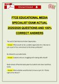 FTCE EDUCATIONAL MEDIA SPECIALIST EXAM ACTUAL 2026 QUESTIONS AND 100&percnt; CORRECT ANSWERS