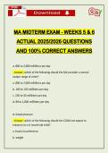 MA MIDTERM EXAM - WEEKS 5 & 6 ACTUAL 2026 QUESTIONS AND 100&percnt; CORRECT ANSWERS