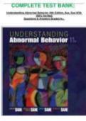 Test Bank for Understanding Abnormal Behavior&comma; 10th Edition